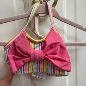 NWOT Stitchy Fish 12-18M Girls Stripe Halter Bathingsuit Top